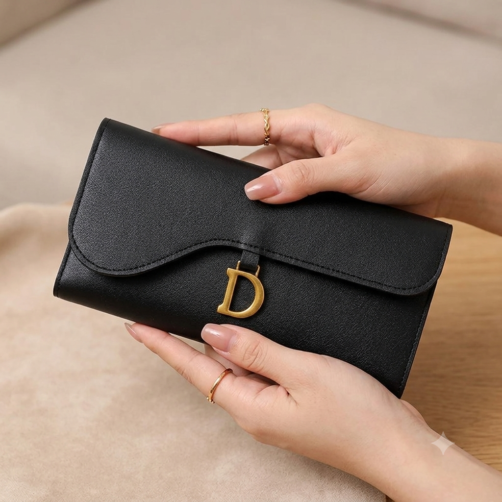 New Fashion Women's Long  D shape Wallet For Girls