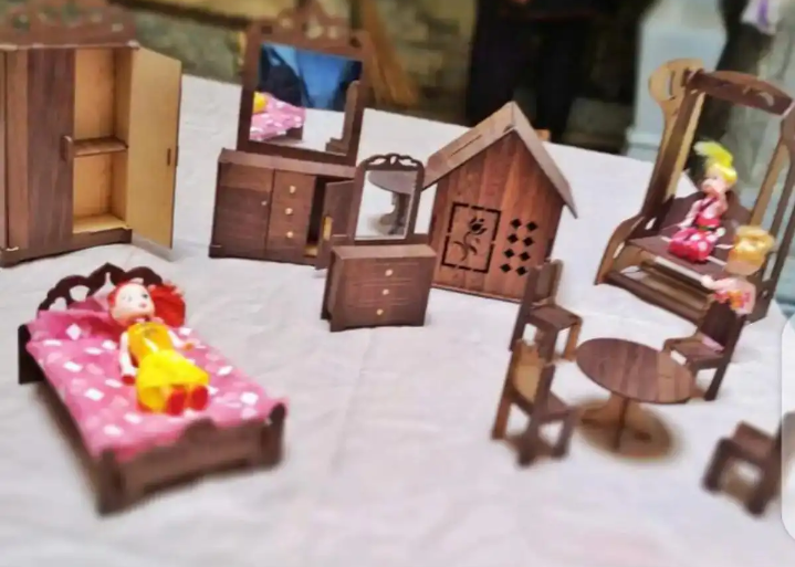 Wooden toys set and Bed set for kids All in One Complete Set for kids Wooden toys for kids Gift Set for kids wooden doll house