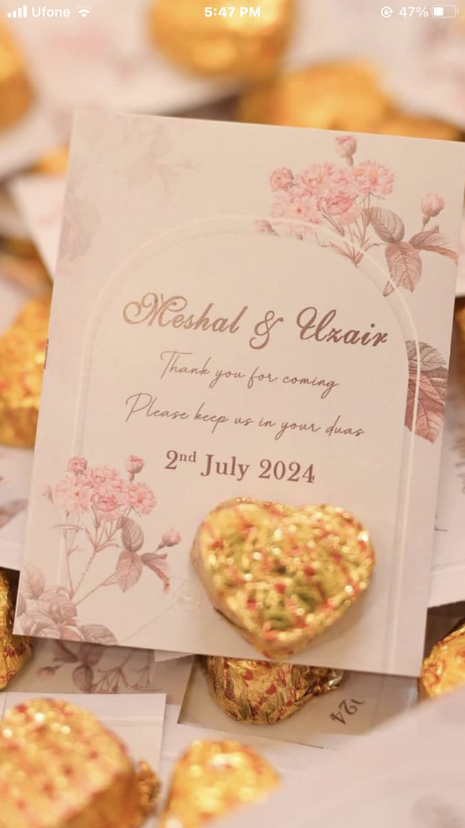Customized Baat Pakki Chocolate Card | Personalized Engagement Favor Card | Nikkah Mubarak Gift Card | Wedding Return Gift | Ferrero Chocolate Card | Only Display Cards