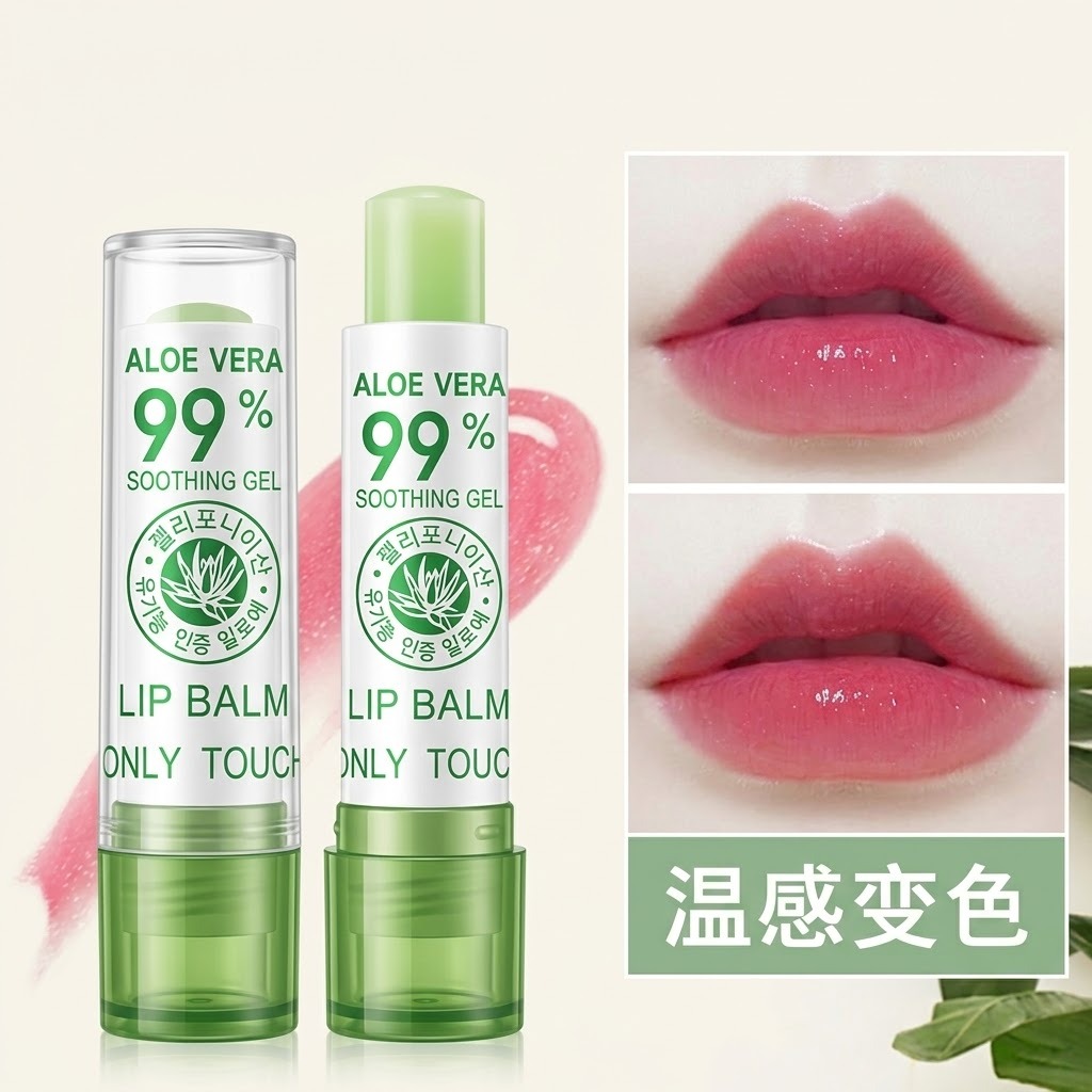 Aloe Vera Color Changing Lipstick – Temperature Sensitive Lip Balm – Long Lasting, Moisturizing, Non-Fading Magic Lip Color