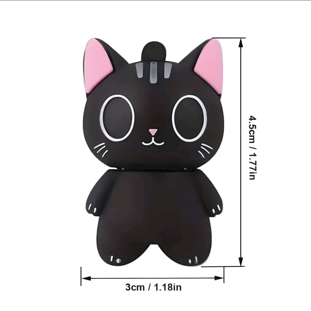Biyetimi 128GB Cute Black Cat Pattern 2.0 USB Flash Drive