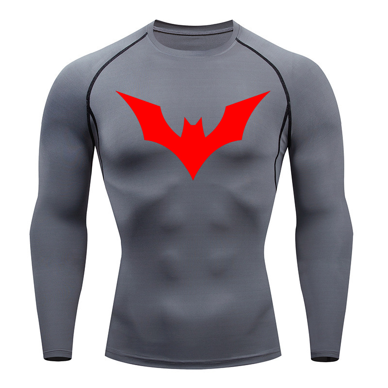 Sun Protection Sports Second Skin Running T-shirt Men's Compression Shirt Gym Workout Clothing Mens Sport Tight Sweatshirt Bat