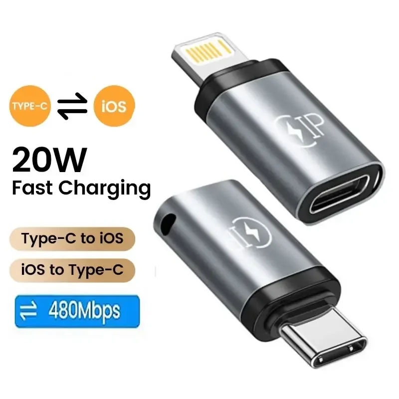 PD20W Fast Charging USB C Female to Lightning Male Adapter Lightning Female to Type C Male Adapter Converter ios and Android
