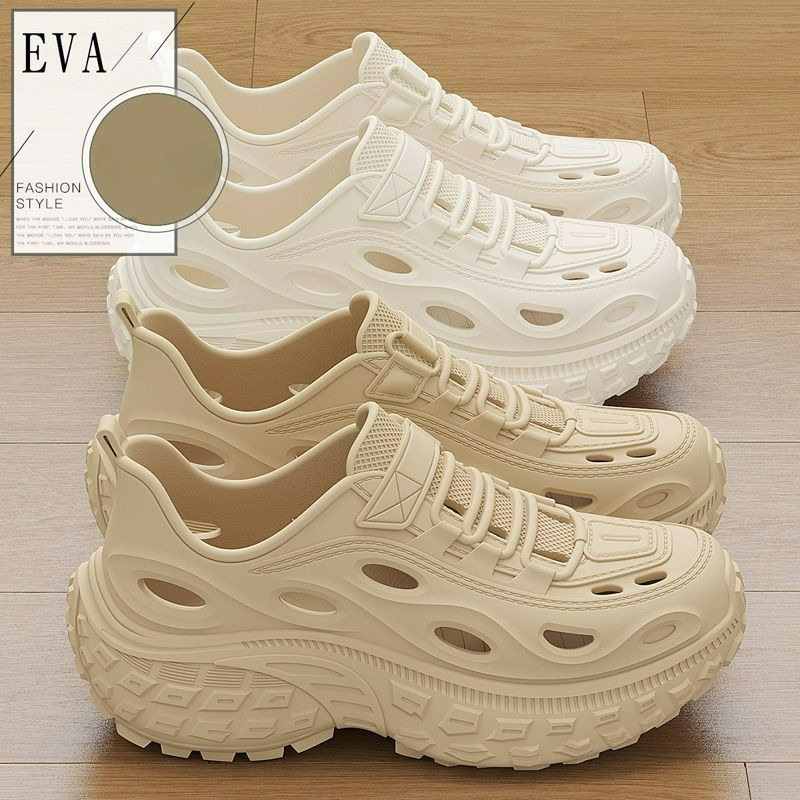 Women's Summer Shoes with Thick Soles Men's Perforated Shoes Quiet Odor Proof Water Wading Quick Drying Sports Non Slip Sandals