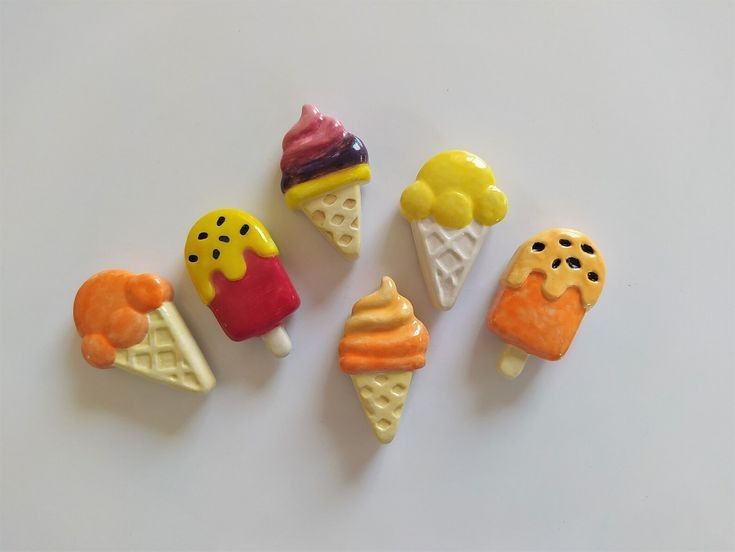 Set of 3 Ice Cream Fridge Magnets - Cute Home Decor