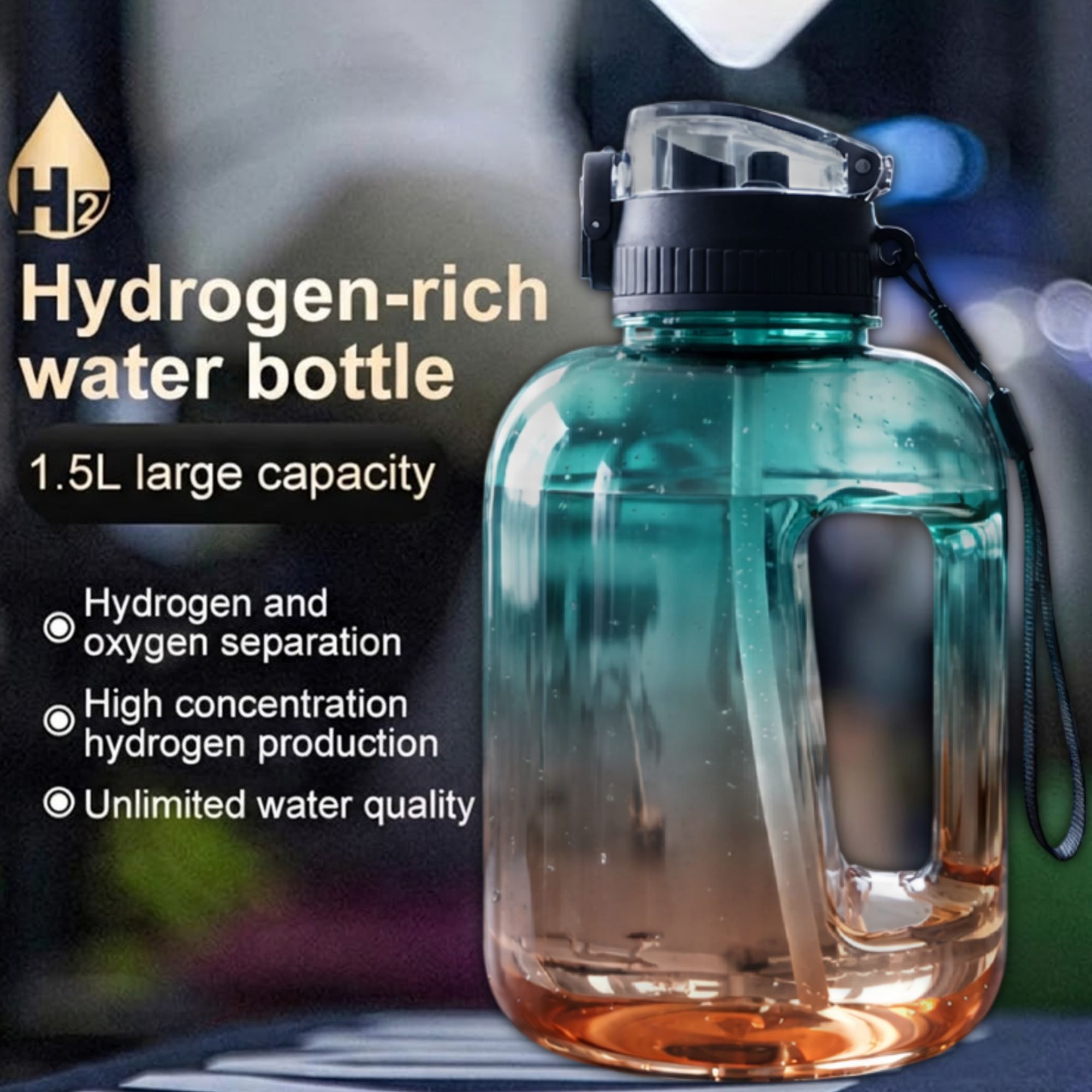 2L Large Gym Water Bottle with Straw & Handle  Leakproof BPA-Free Motivational Sports Water Jug  Big Capacity Fitness Bottle for Gym, Workout & Outdoor