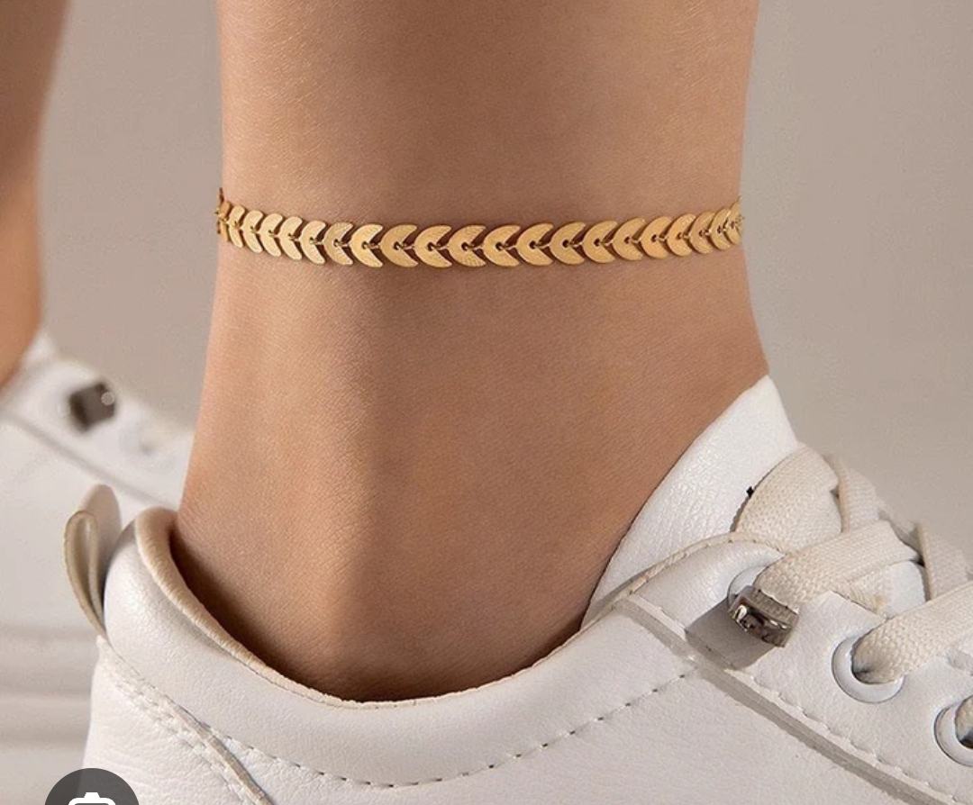 1 Pc Anklet And Bracelet 2 In One Used Golden Snack Chain Stainless Steel For Women Jewellery