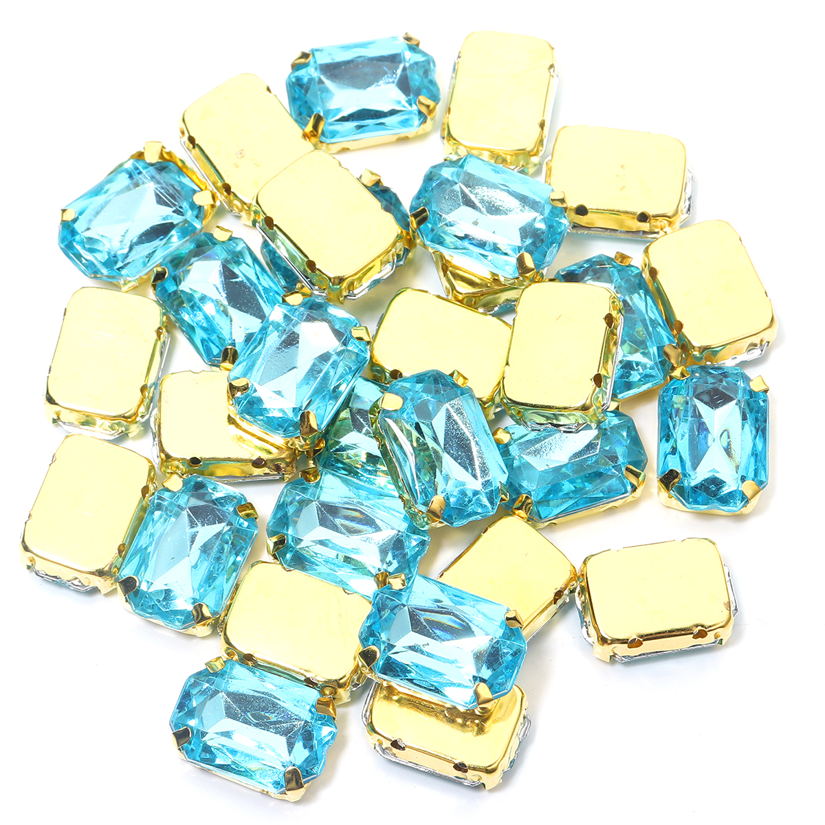 30Pcs Stainless Squar Rhinestone Gold Claw Beads Acrylic Four Hole Claw Beads For Wedding Dress Clothing Crafts Jewelry Findings