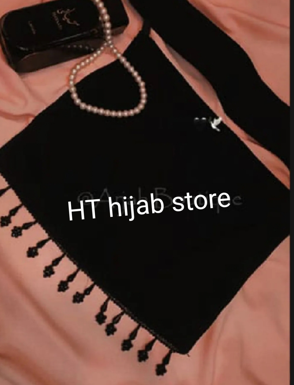Saudi Short naqab With black pearls Trending style HT Hijab Store