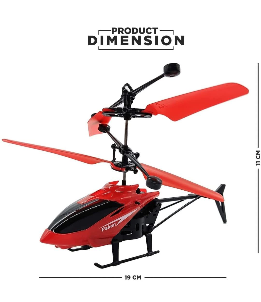 Remote Control Velocity Flying Helicopter With Unbreakable Blades Infrared Sensors & Light, 2D/2.5D Transmitter | Red |, Kid