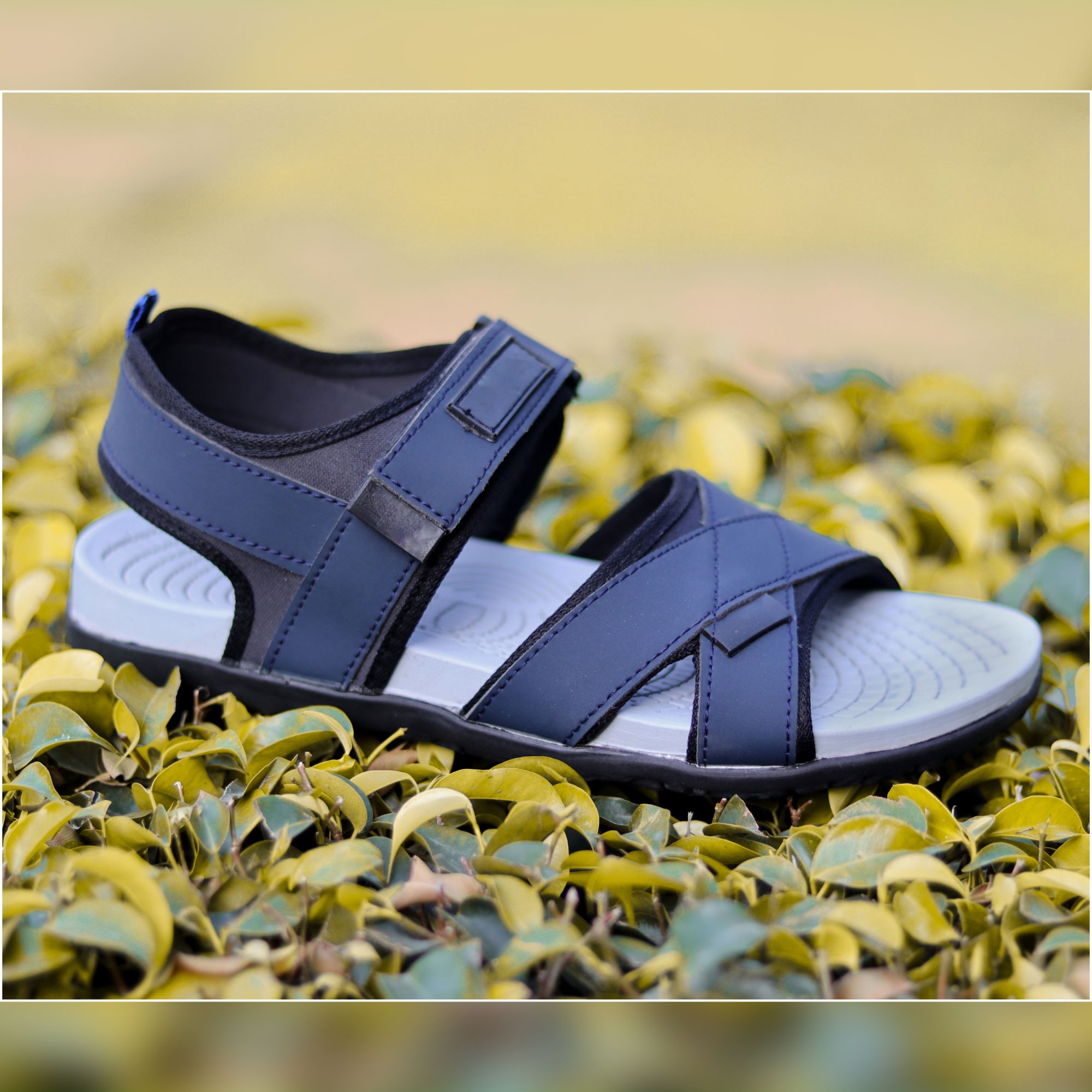 New Casual and Party Wear Synthetic  Sandals For Men Stylish in Black, Blue- Green and Mastard.