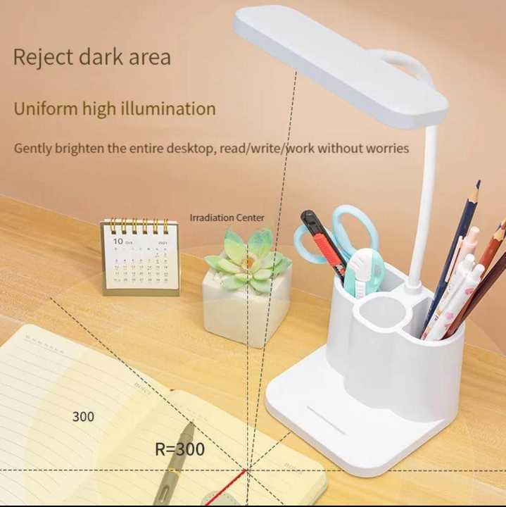 Rechargeable Study Lamp with Pen Holder | 3 Modes LED Desk Lamp | Portable Table Lamp | Big Size Reading & Study Light