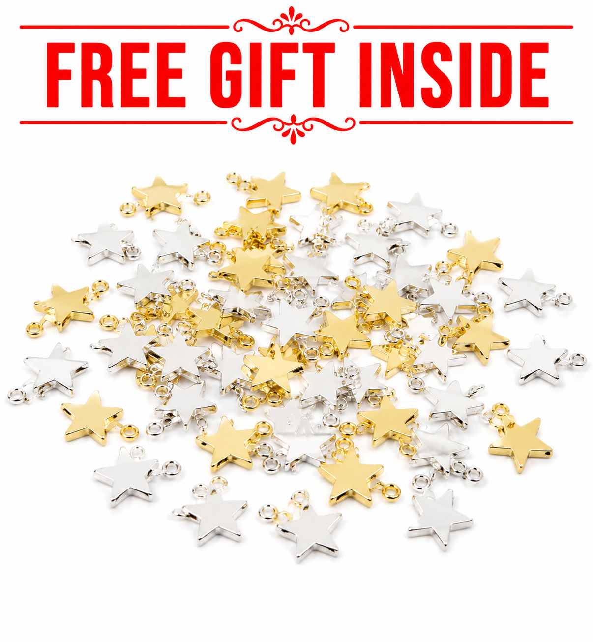 6mm Tiny Star Charms for Jewelry Making | Gold & Silver Metal Pendant Charms | DIY Bracelet, Necklace, Earrings Making Accessories | Premium Quality