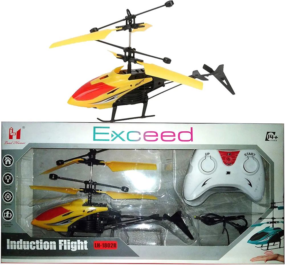 Remote Control Velocity Flying Helicopter With Unbreakable Blades Infrared Sensors & Light, 2D/2.5D Transmitter | Red |, Kid