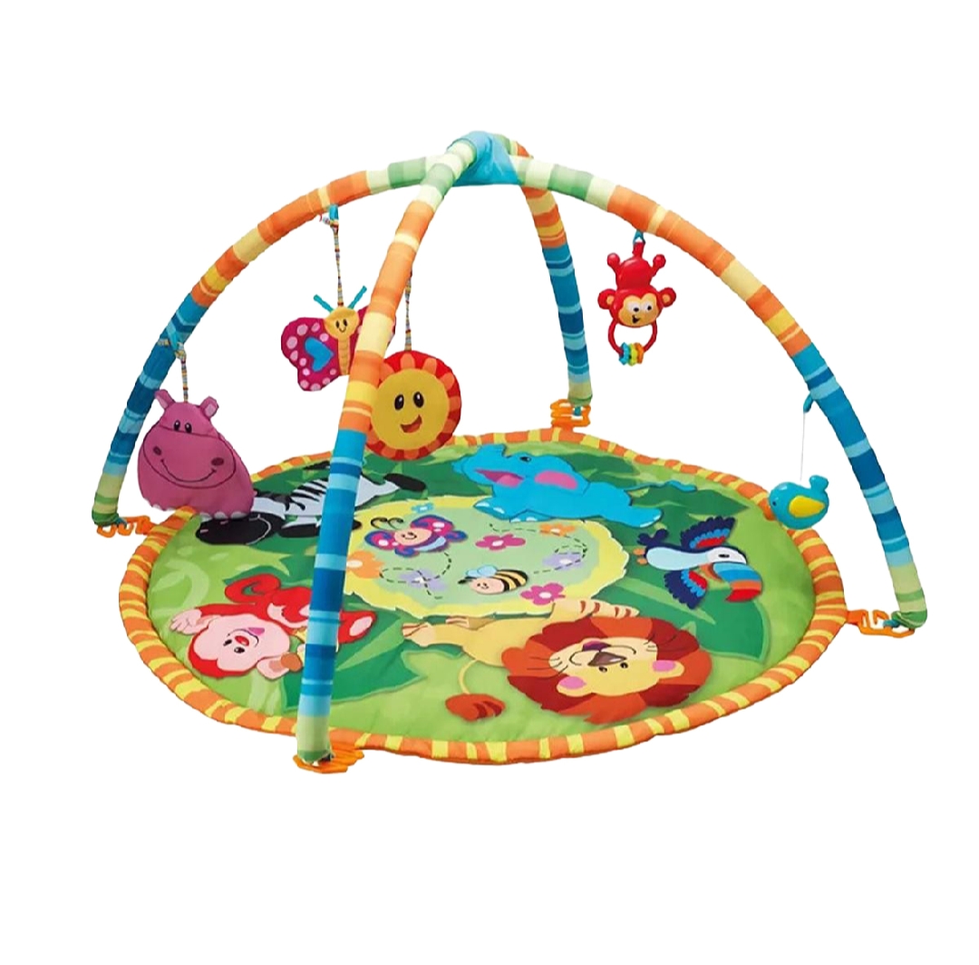 Interactive Baby Play Gym Mat Hanging Toys & Rattles for Infant Fun