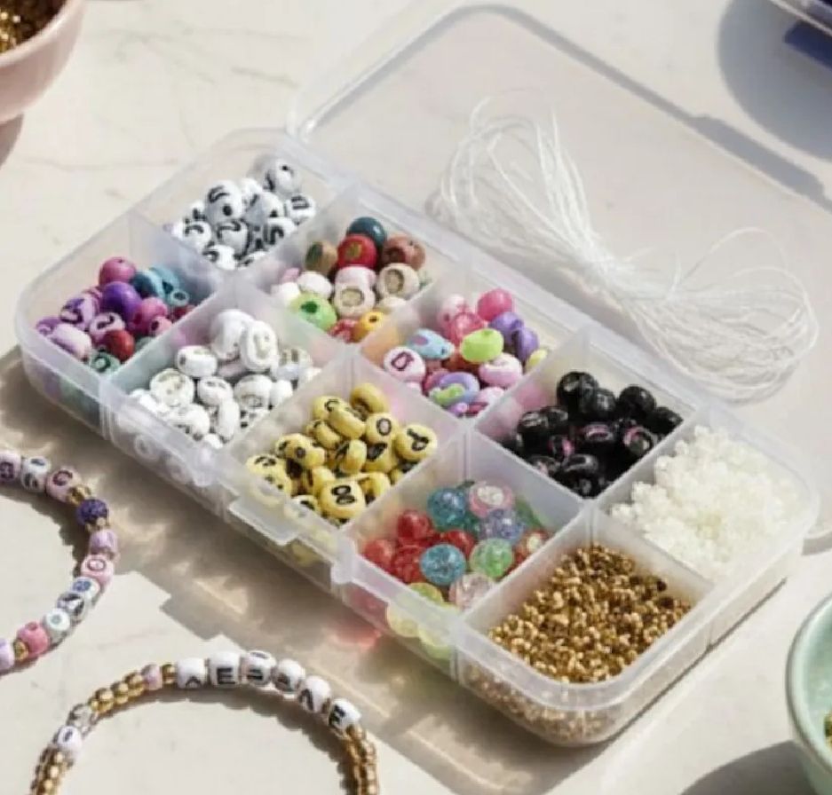 Beads Set for Jewelry Making â€“ DIY Craft Kit for Bracelets, Necklaces & Earrings (8x7.5 Inches)