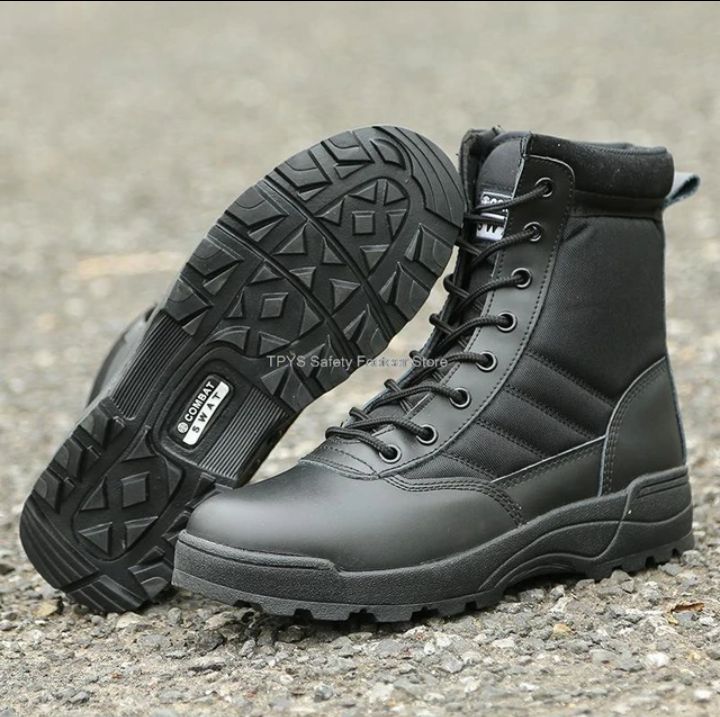 SWAT Hiking MILITARY style LONG SHOES , POLIC LONG SHOES , CAMAL SWAT LONG SHOES, TACTICAL BOOT STRONG WINTER SHOES ANKLE SHOE ARMY STYLE BLACK FOR POLIC MEN AND WOMEN