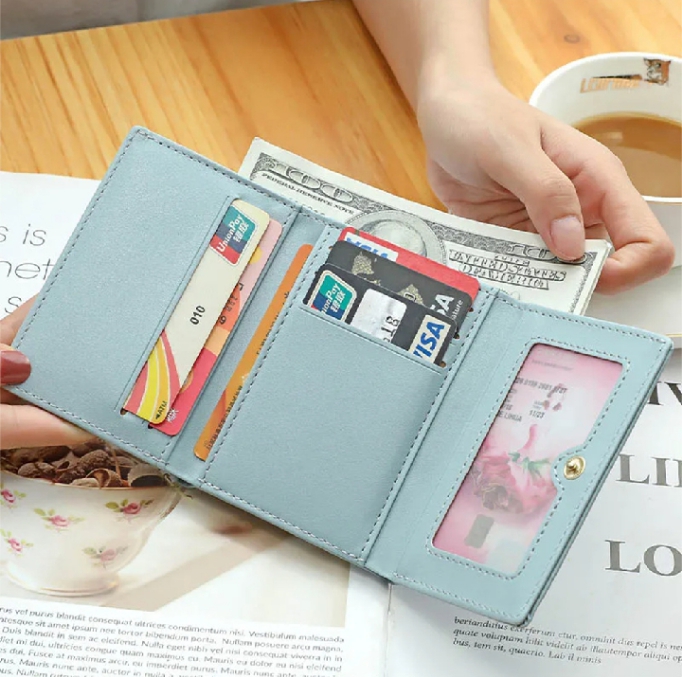 Fashion Women Multi Card Slots Wallet Lightweight Cute Three Fold Purse For Girls Compact And Lightweight Everyday Carry