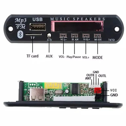 5V Bluetooth Car Kit FM Radio Wireless Receiver Mp3 Player Decoder Board USB 3.5MM TF card AUX DIY Car Speaker Modification in Pakistan