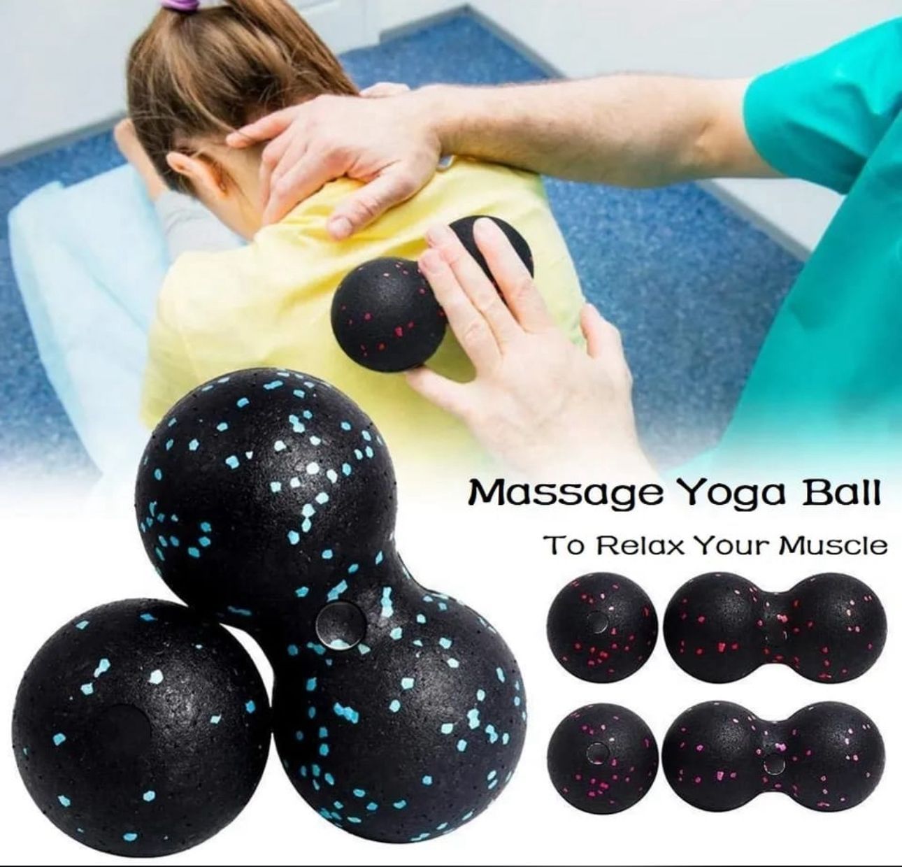 Back & Leg Massager Peanut & Therapy Ball Set – Muscle Pain Relief – 2 PCS