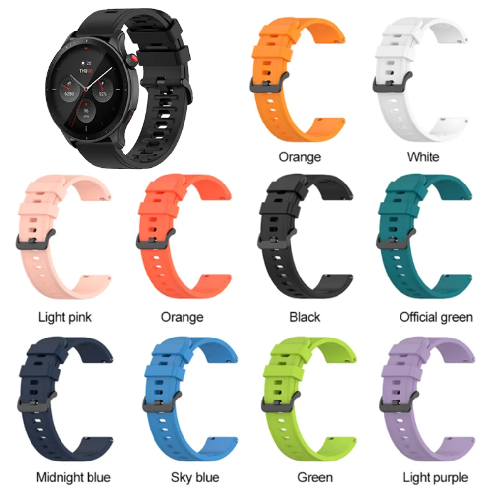 Bracelet Vancle En Silicone Pour Xiaomi Watch - Noir 22mm - Compatible Mi Watch/S1/S1 Active/Color Sport