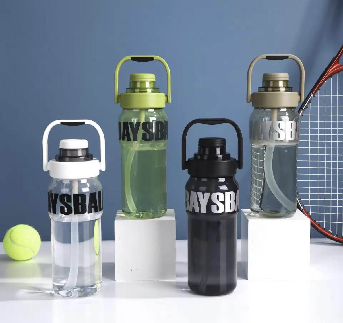 BAYSBA 800ML Sports Water Bottle – BPA-Free PC + PP High-Impact Gym Bottle with Straw & Carry Handle