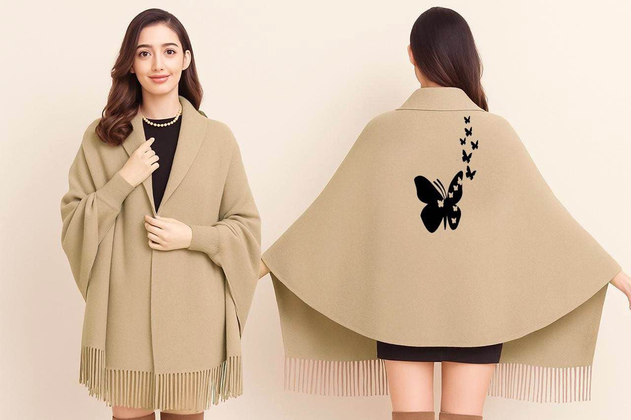 Women’s Butterfly Printed Shawl | Stylish Winter Wrap | Warm & Comfortable Ladies Shawl