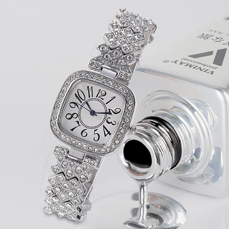 HOT DEALS NO 1 Fashion Luxury Vintage Diamond Square Watch Digital dial Quartz Women's Watch