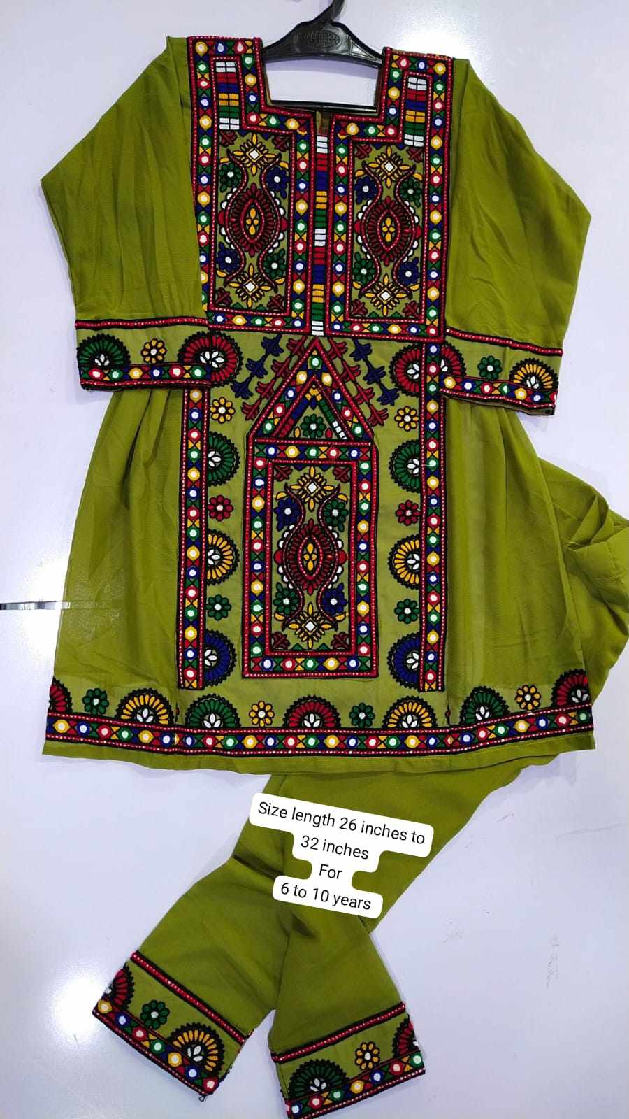 girls Balochi ghagha Frocks kundi work