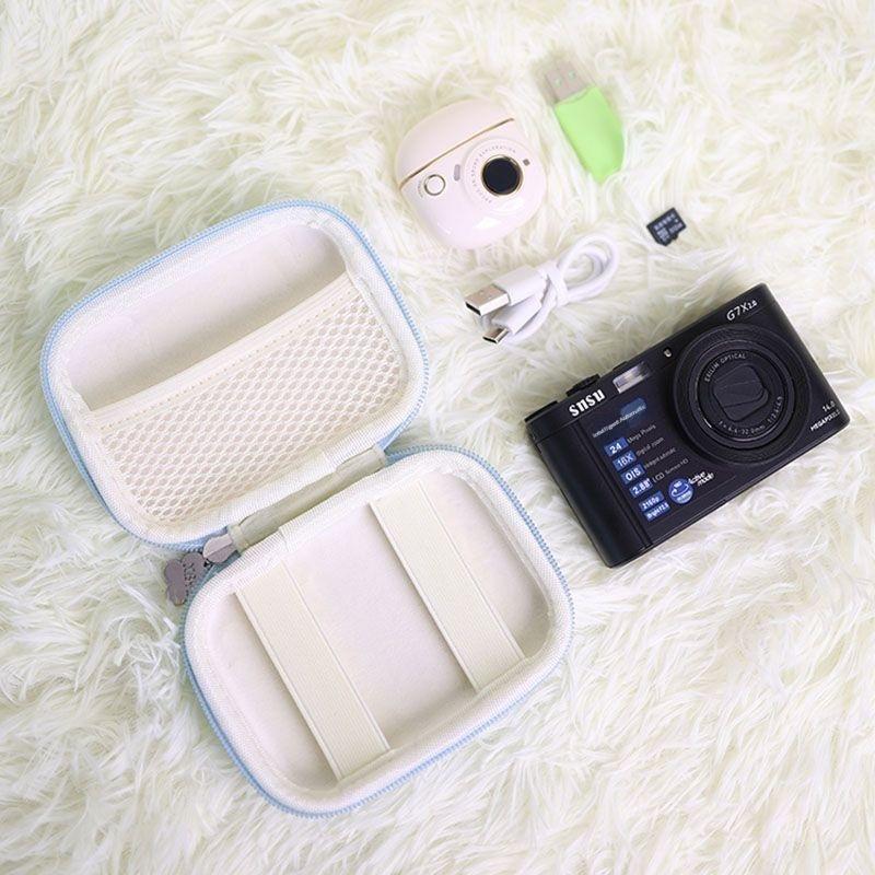 1PC Mini CCD Camera Protective Case with Travel Cover Mesh Pocket, Digital Camera Bag Store Cards & Accessories