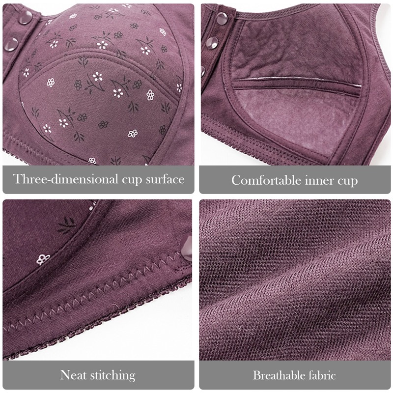 Women's Cotton 3 Button Maternity Nursing Bra