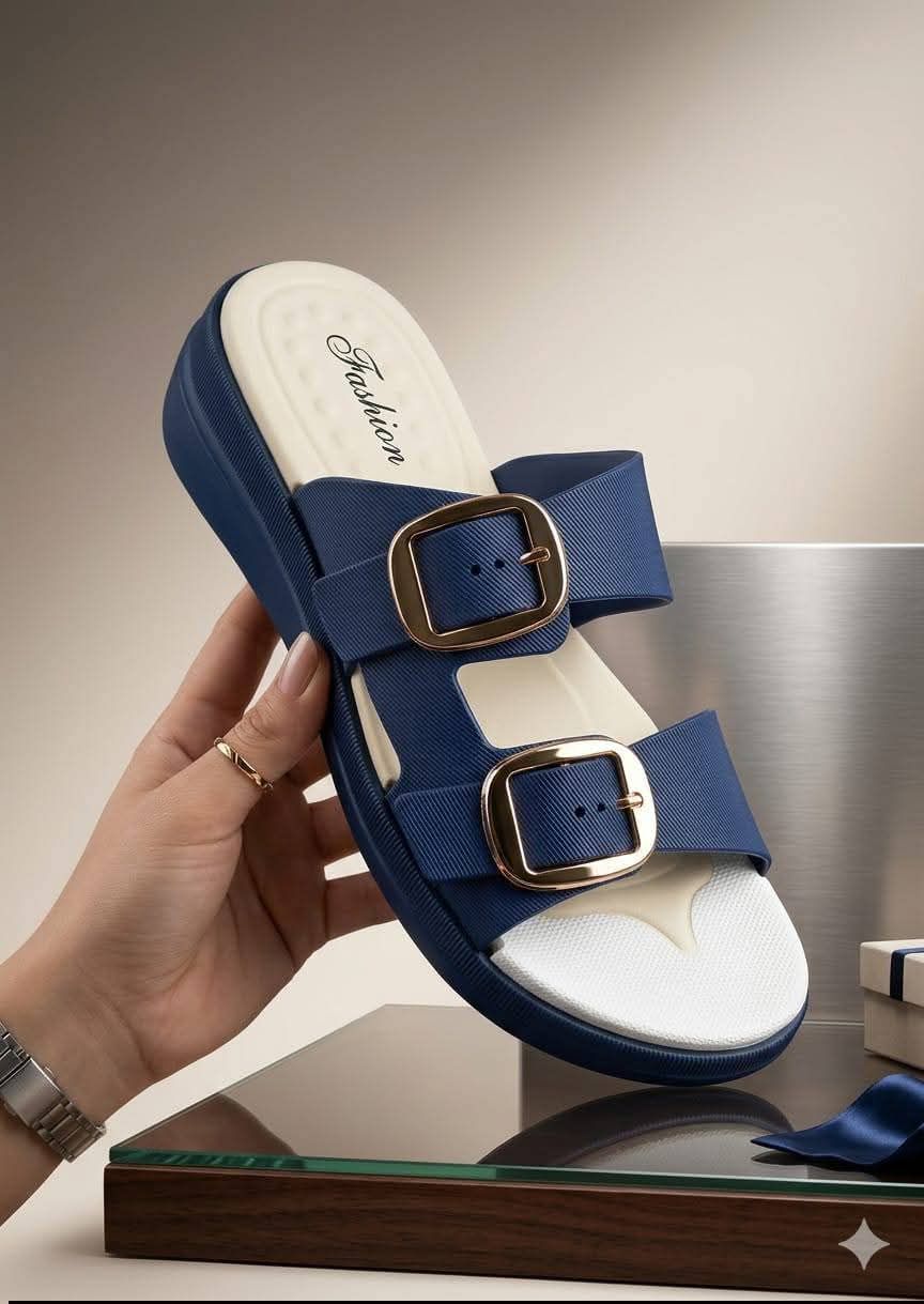 Ladies EVA Soft Rubber Slippers For Women Stylish Comfortable House Sandals With Adjustable Buckle Design Lightweight Waterproof Non Slip Sole Daily Wear Indoor Outdoor Casual Footwear For Girls And Women