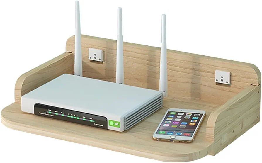 Mount Floating Router Floating Shelves Router Storage Shelf WiFi Router Stand Floating TV ...
