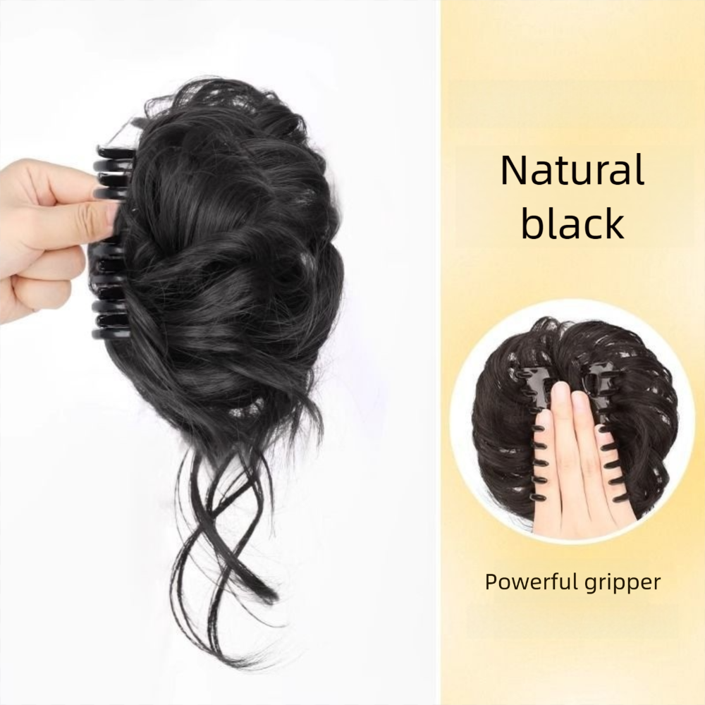 New Synthetic Hair Bun Claw Clip Natural Fluffy Bun Head Wig Brown Black Curly Hair Hairpiece Hair Accessories