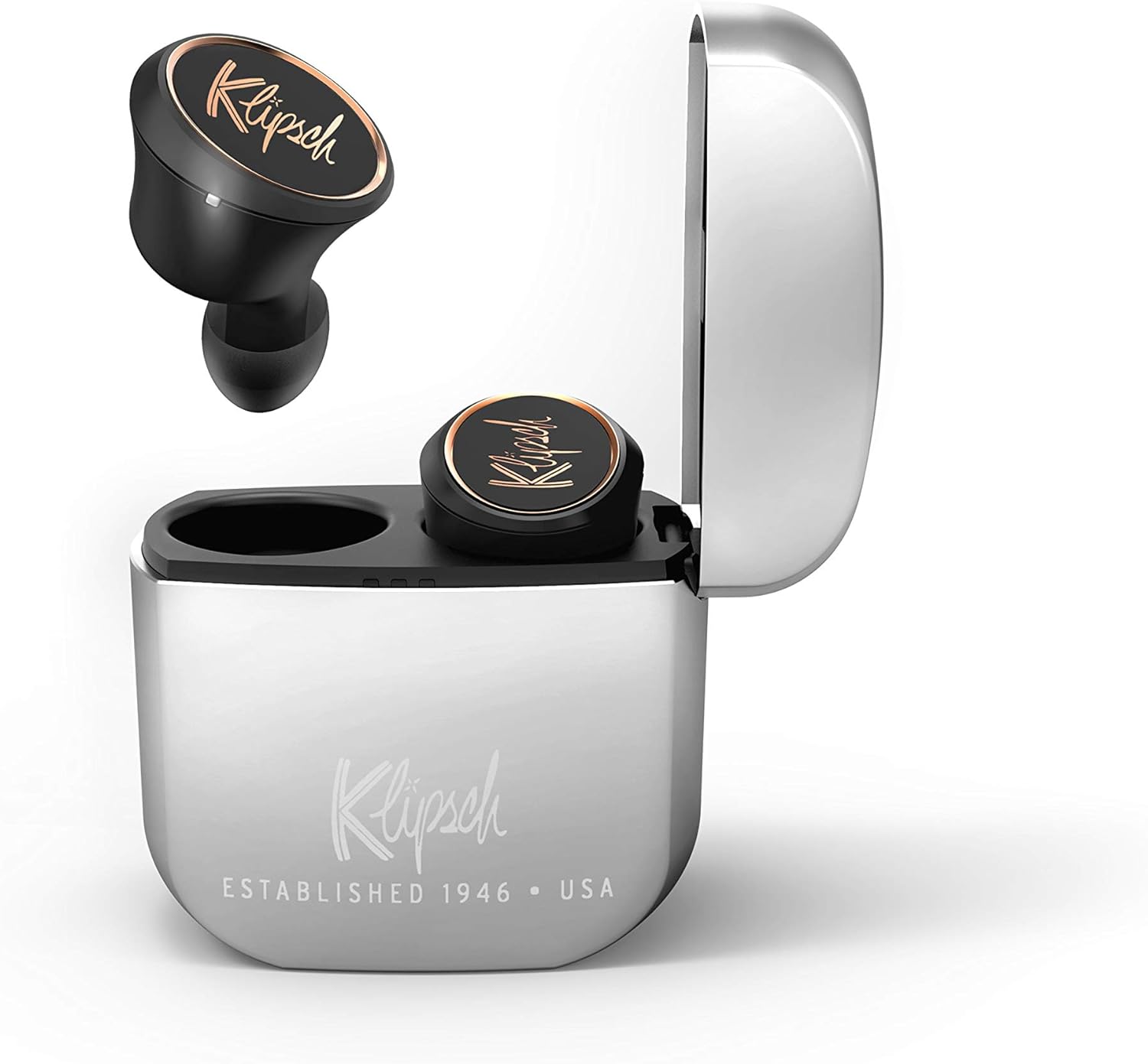 T5 True Wireless Klipsch Earbuds Heavy Quality DJ Sound and Base Long Battery Life Metal Body Hi-Fi Earbuds From U S A Box Wise are Standard Quality Excellent Earbuds