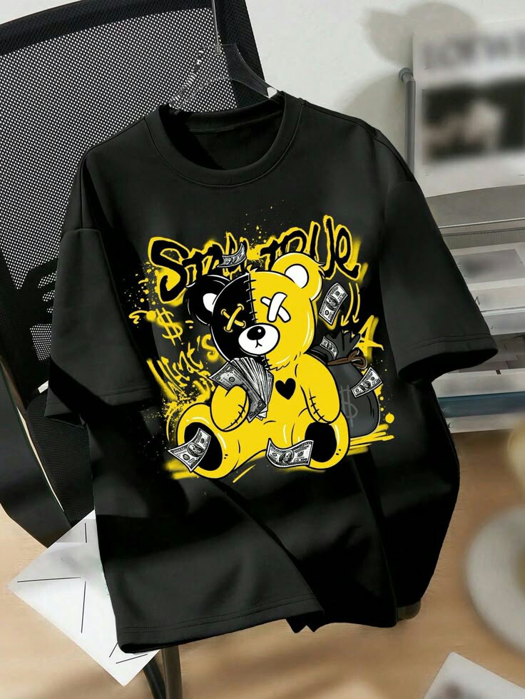 Half sleeve black t shirt for washible print