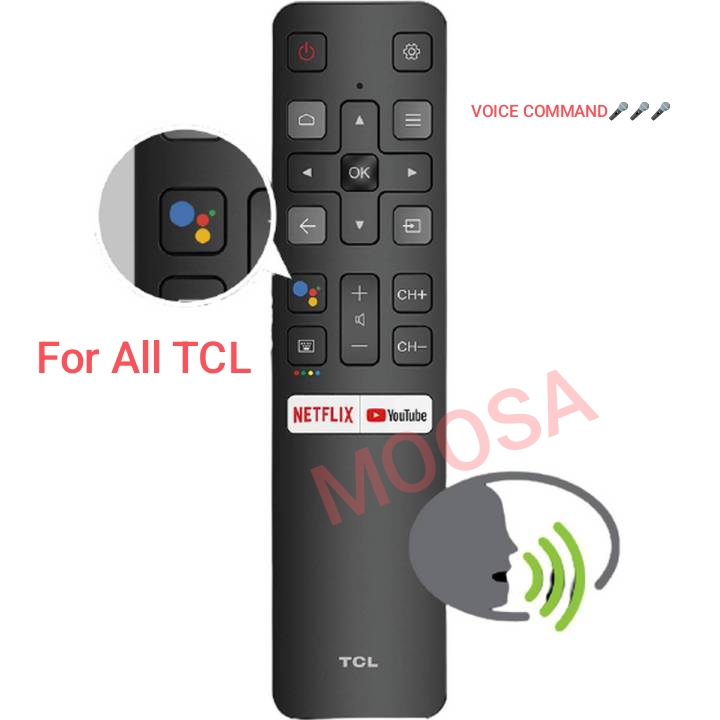 TCL Remote RC802V FUR6 Google Assistant Voice Remote Control For T.CL TV 40S6800 49S6500 55EP680 Replace RC802V FMR1