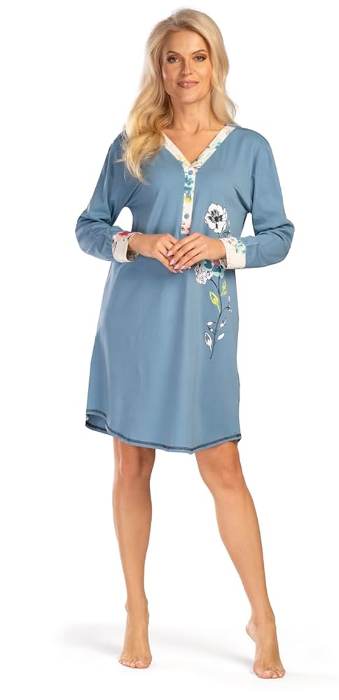 L1 Light blue long shirt for ladies