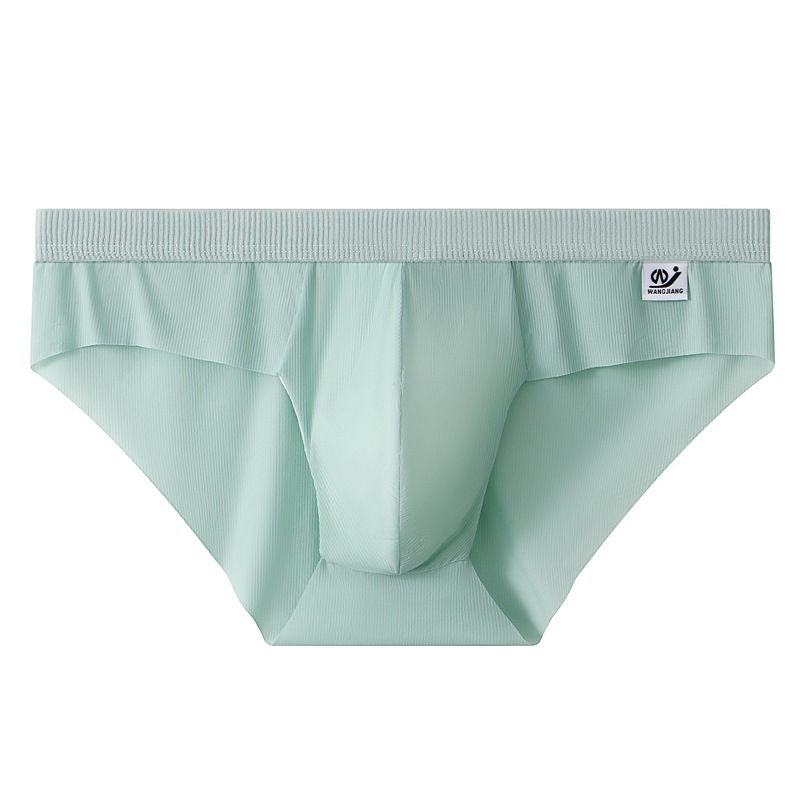 Men's Briefs Ice Silk Underwear Seamless Breathable Low Waist Panties Shorts