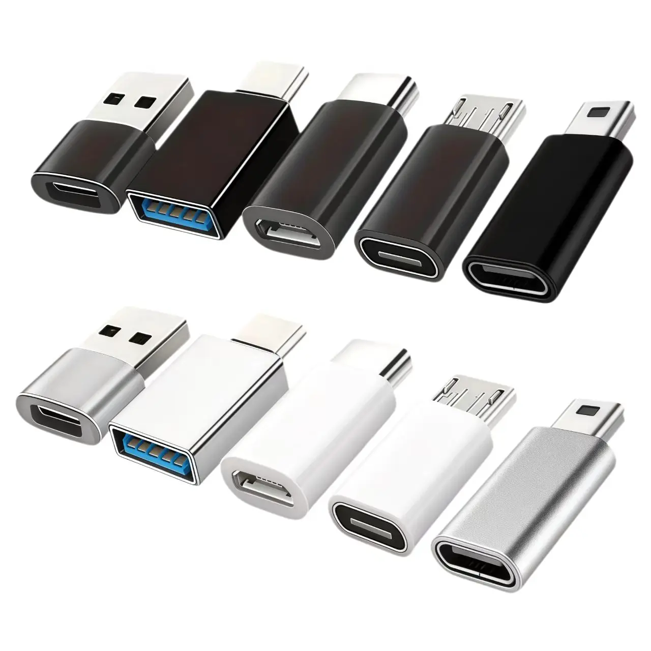 USB to USB-C Adapter Kit, USB-C to USB 3.0 OTG, Micro USB to USB-C - Mini to Type-C for  , Smnes, Laptops
