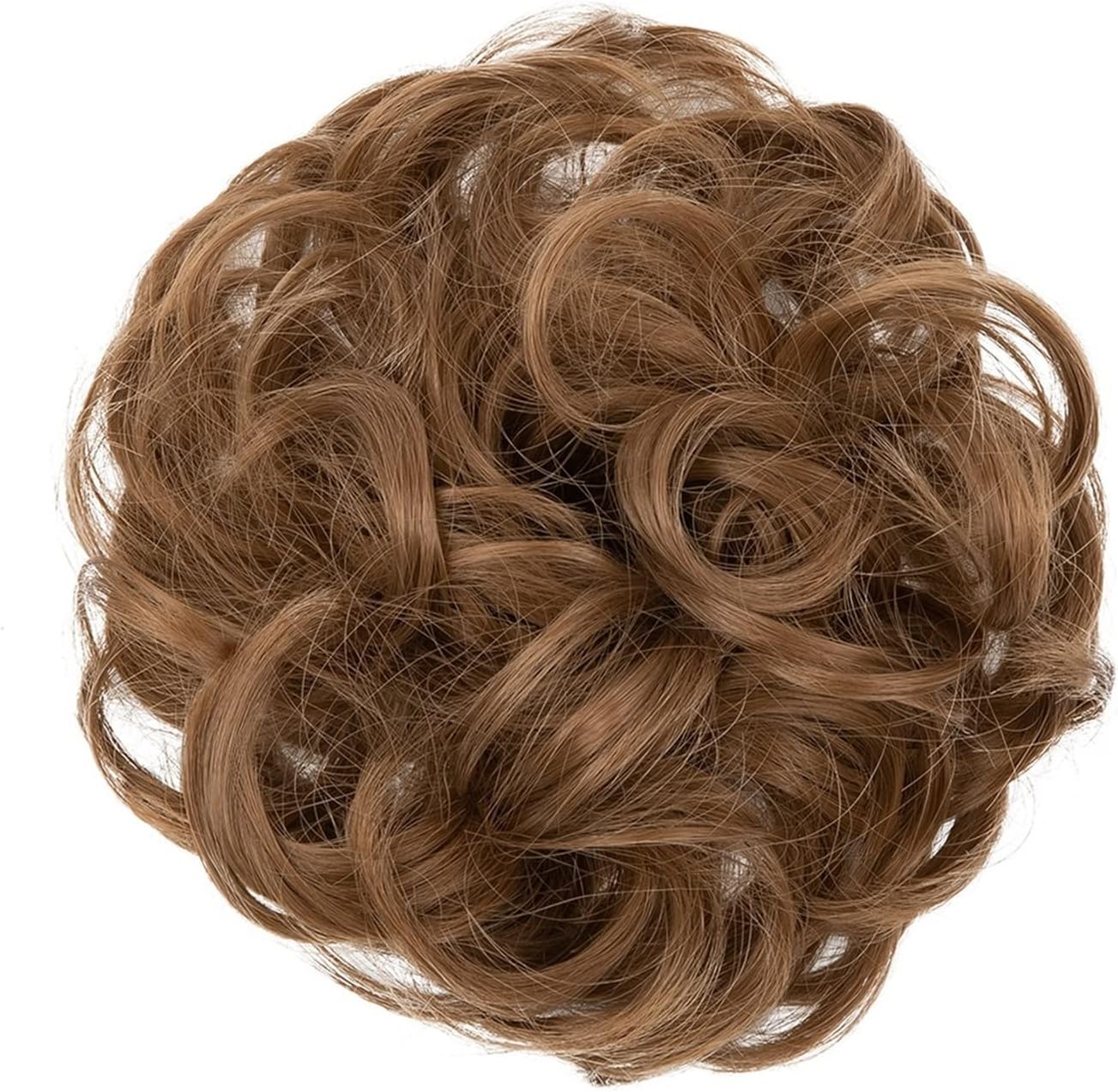 Dark Brown Hair Bun Extension Synthetic Hairpiece Clip In Messy Curly Bun Hair Accessory Women Girls Elegant Hair Accessory Easy To Use Comfortable Lightweight Adjustable Size Premium Quality Hairpiece For Parties Weddings Daily Wear
