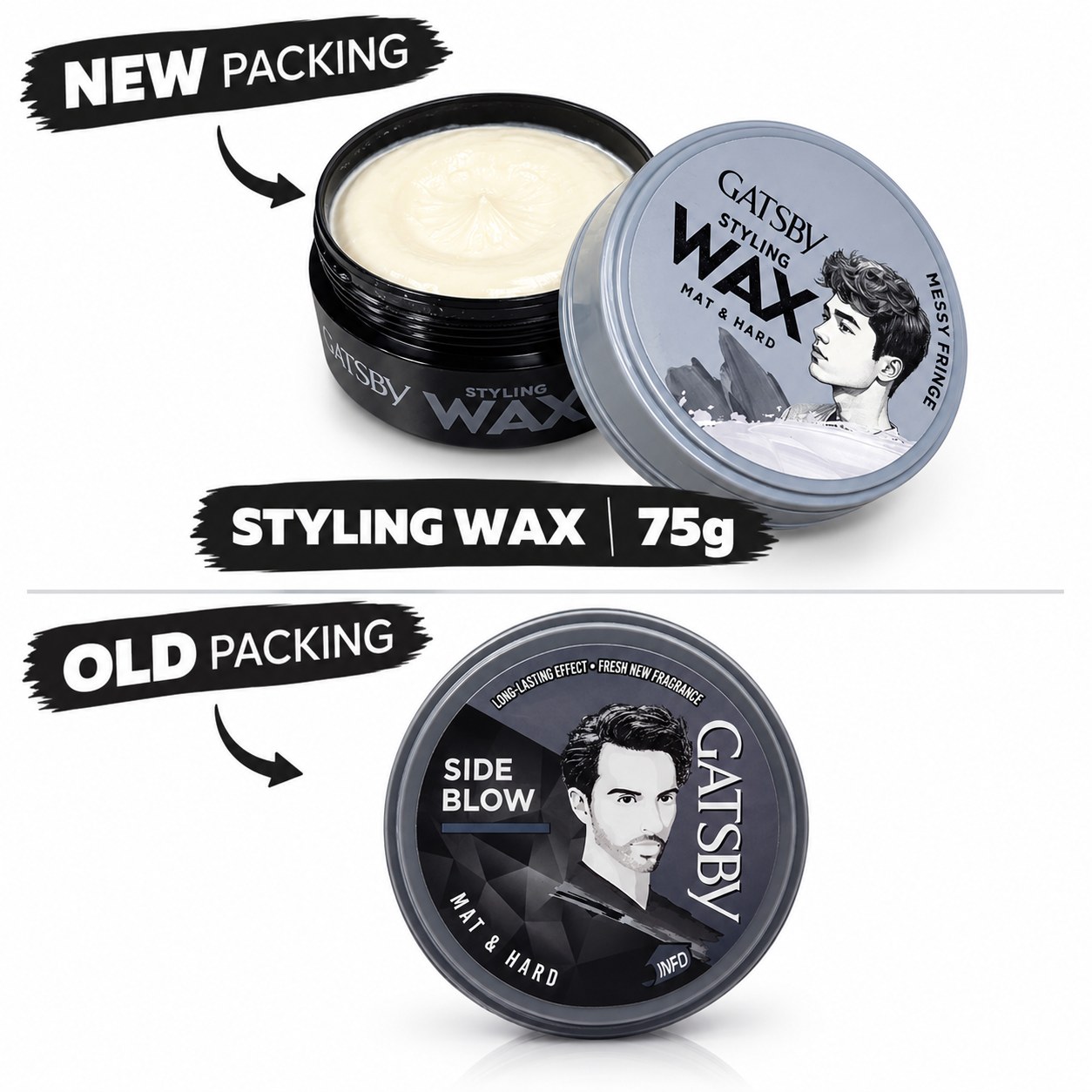 Gatsby Hair Wax Mat & Hard 75g (Gray) | For Firm Hold | For long lasting styling