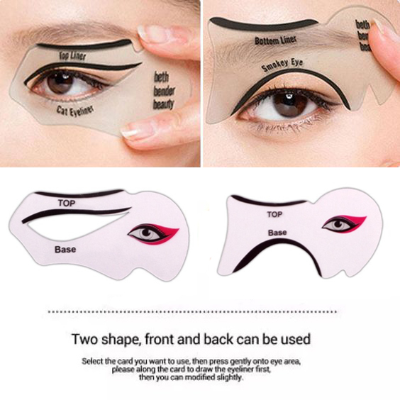 6PCs Eyeliner Stencils Winged Eyeliner Stencil Models Template Shaping Tools Eyebrows Template Card Eye Shadow Makeup Tool