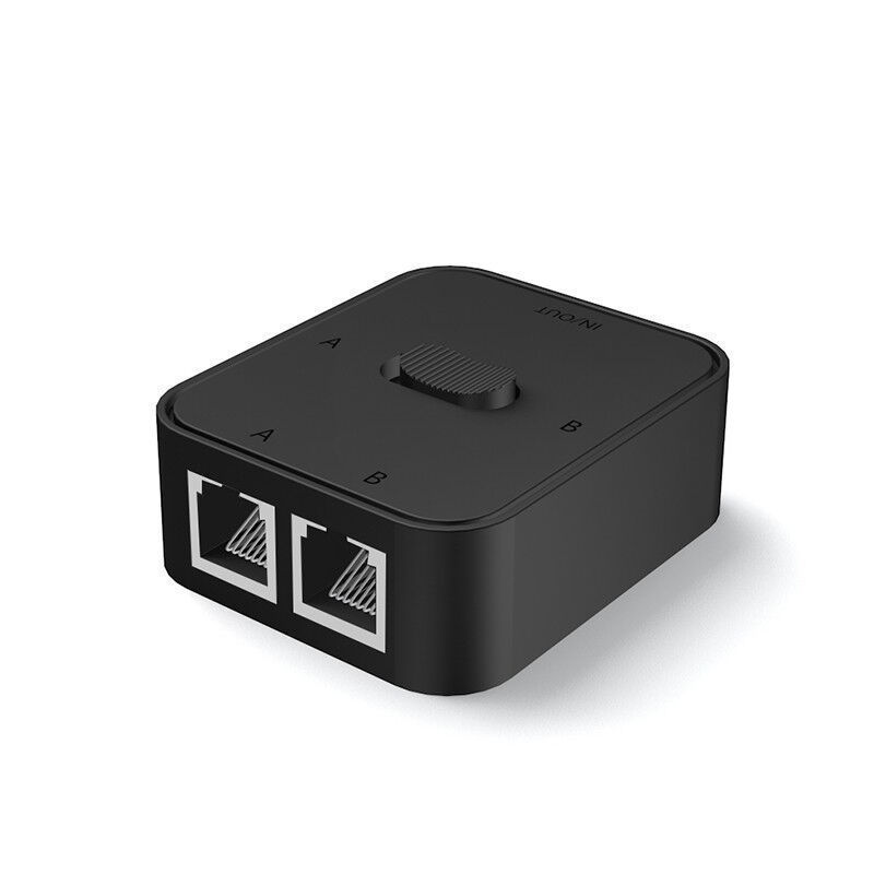2 Port 1000Mbps Gigabit Network Switch RJ45 Splitter Power Free 2 Way Ethernet Adapter Extender