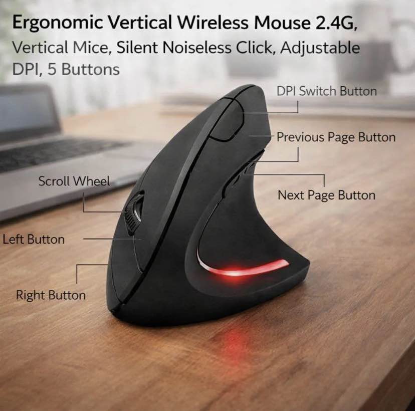 Egronomic wireless mouse with triple connctivity and silent click Cell supported