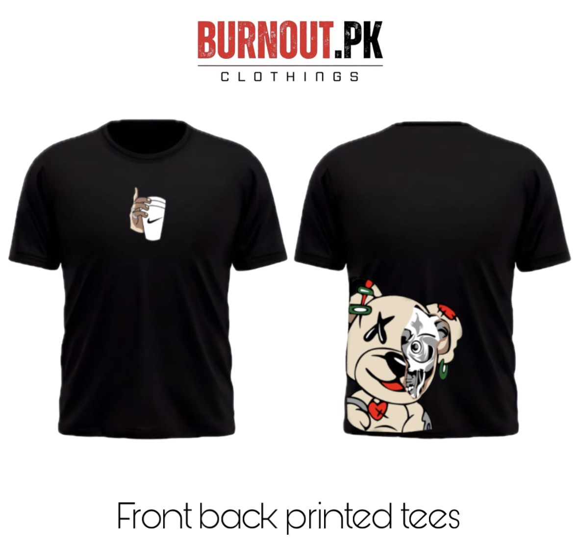 BURNOUT.PK NEW TRENDY SUMMER COLLECTION PRINTED TSHIRTS FOR MENS AND WOMENS