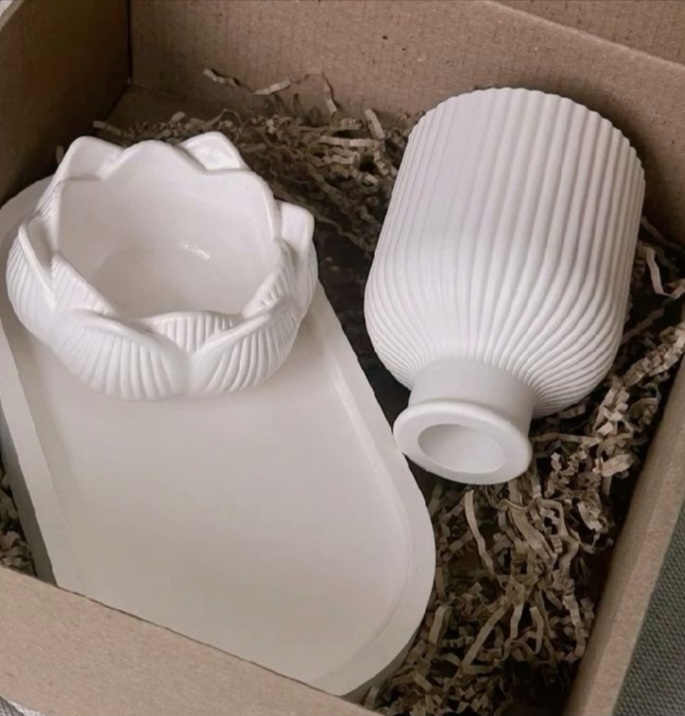 3 Pcs Set of Home Decor | Vases & Vessels | Decorative Bowls | Aromatherapy Candles | Home Fragnance