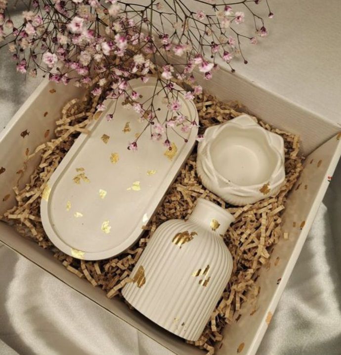 3 Pcs Set of Home Decor | Vases & Vessels | Decorative Bowls | Aromatherapy Candles | Home Fragnance