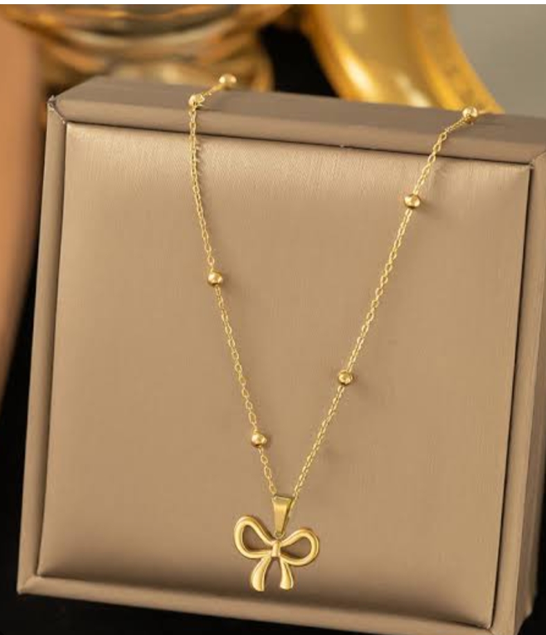 Elegant Bow Pendant Necklace for Women & Girls | Cute & Sweet Clavicle Chain Jewelry