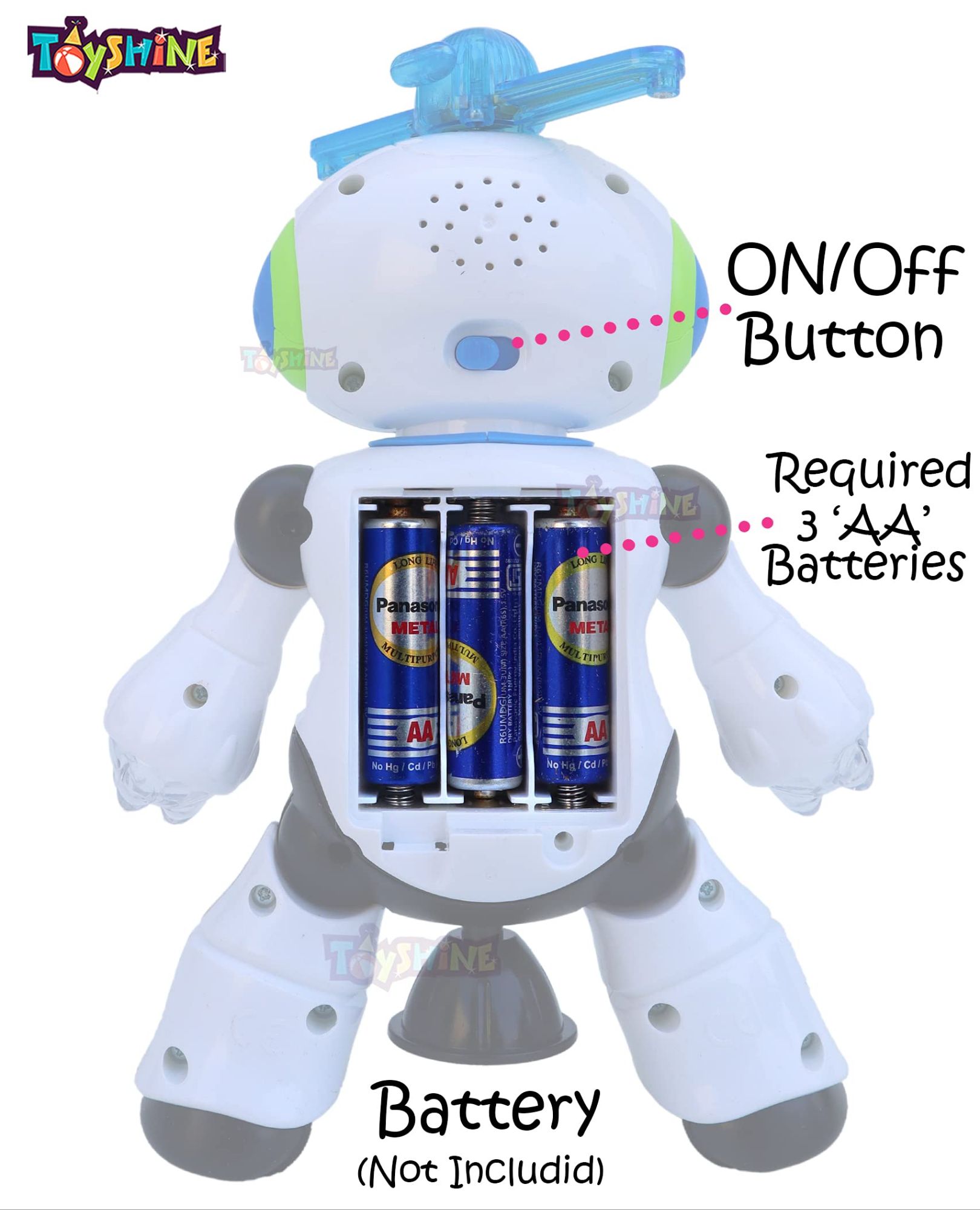 Toyshine Electro Dancing Robot with 3D Lights and Music, Multi Color